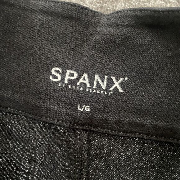 Spanx Pants Women's Size Large Black Pull On Legging Denim Ankle Skinny Stretch - Picture 4 of 11